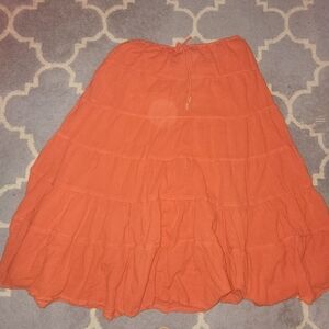 FREE PEOPLE Simply Smitten Zesty Womens Orange Maxi Skirt Sz XL